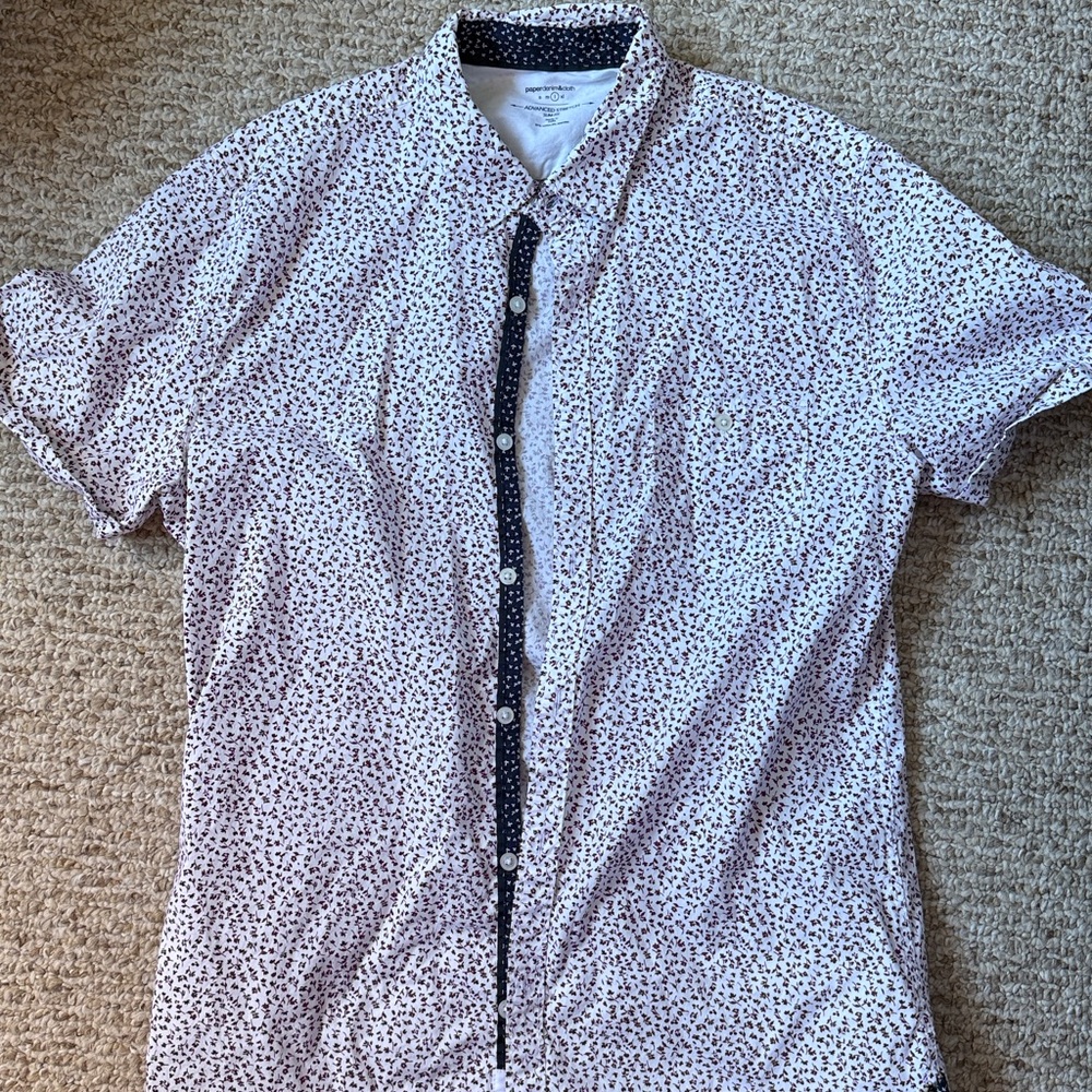Paper Denim & Cloth White and purple floral Casual Shirt